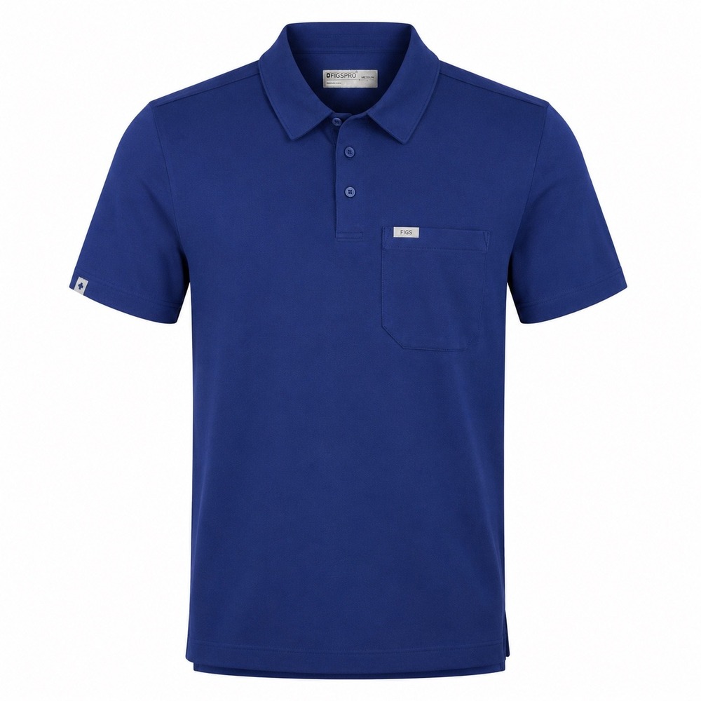 Figs Pro Technical NWT Scrub Polo Mens Medium Navy Pima Cotton nurse medical